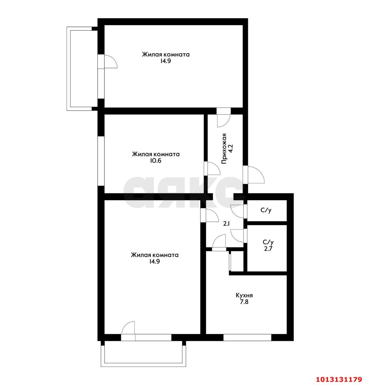 Фото №2: 3-комнатная квартира 58 м² - Краснодар, Западный внутригородской округ, ул. Бабушкина, 281/2