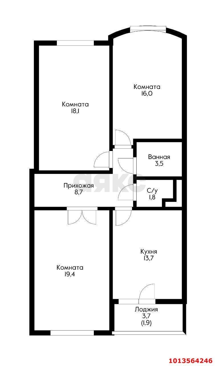 Фото №7: 3-комнатная квартира 82 м² - Краснодар, Калинино, ул. 2-я Российская, 162