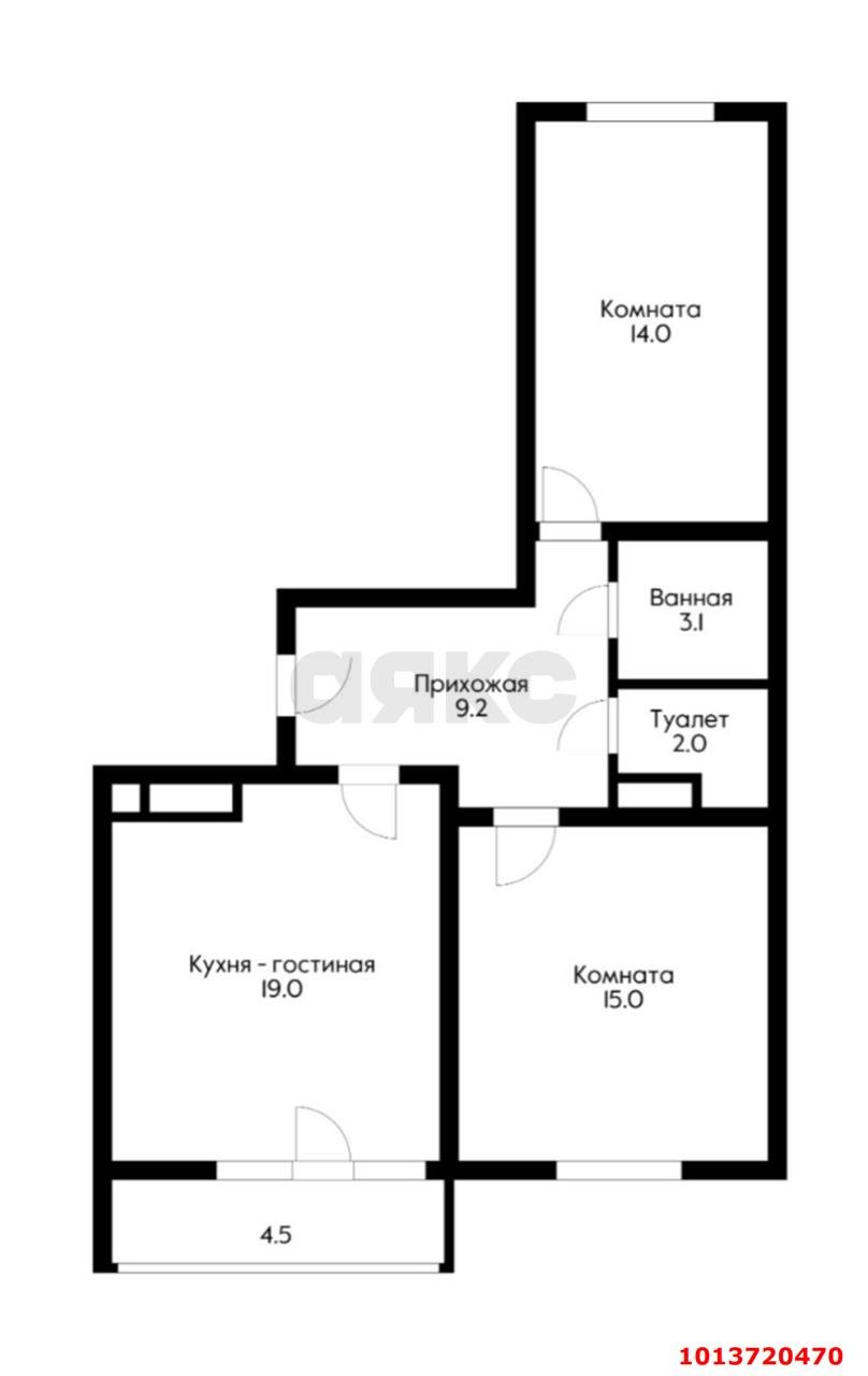 Фото №12: 2-комнатная квартира 65 м² - Краснодар, жилой комплекс Свобода, ул. Домбайская, 55