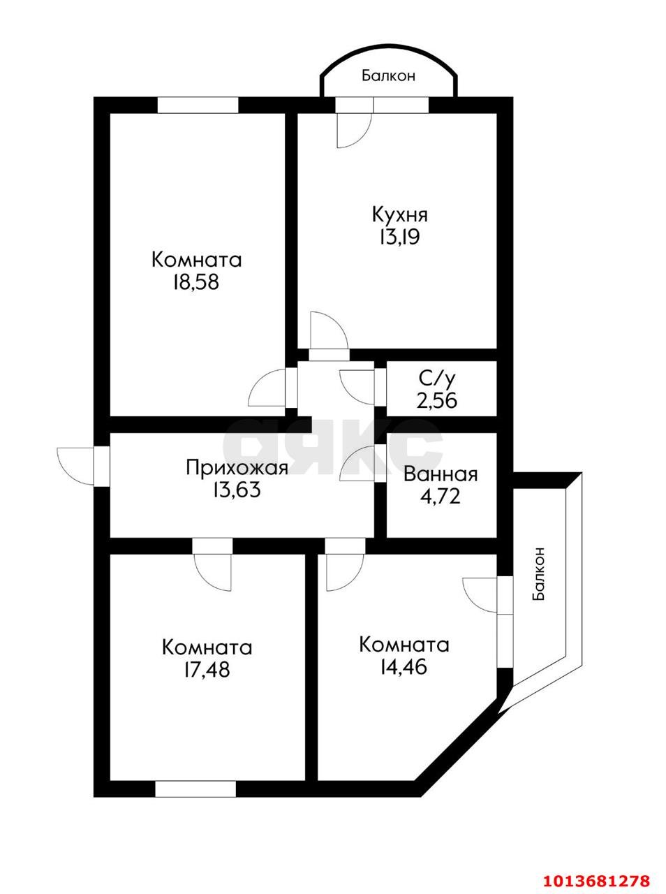 Фото №13: 3-комнатная квартира 100 м² - Краснодар, Юбилейный, пр-кт Чекистов, 1