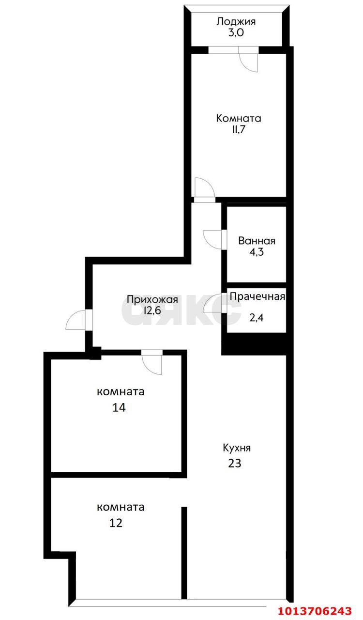 Фото №17: 3-комнатная квартира 80 м² - Краснодар, жилой комплекс Кремлёвские Ворота, ул. Кореновская, 2к4