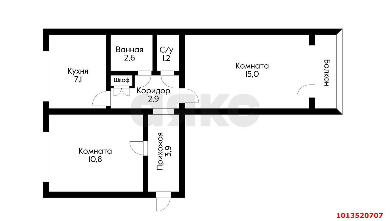 Фото №10: 2-комнатная квартира 47 м² - Краснодар, Черёмушки, ул. Селезнёва, 144