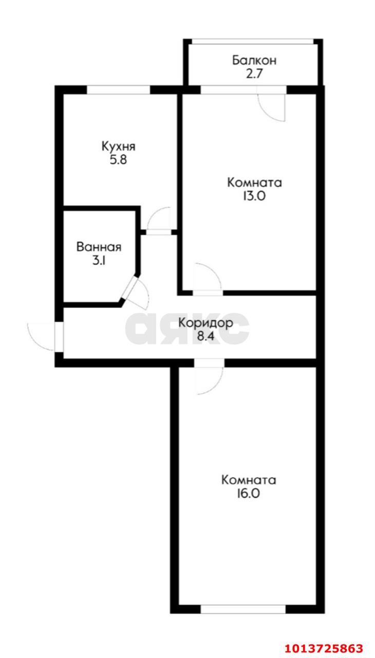 Фото №11: 2-комнатная квартира 49 м² - Краснодар, Школьный, ул. Школьная, 11