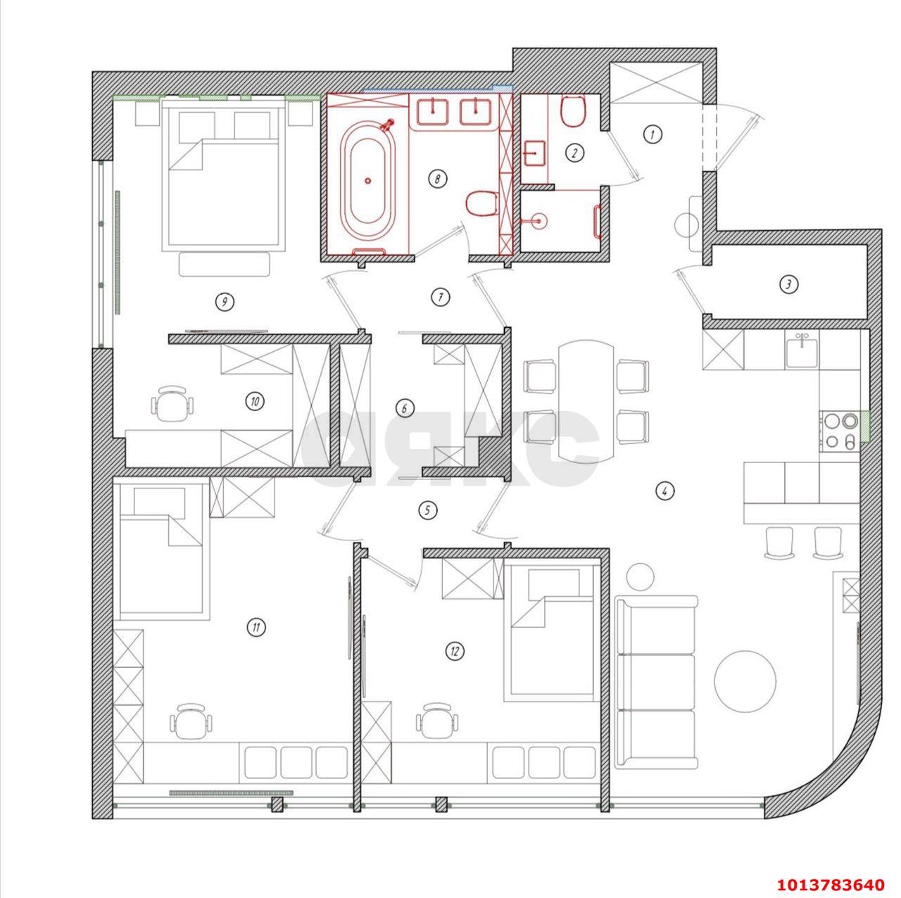 Фото №3: 3-комнатная квартира 103&nbsp;м², 1/5&nbsp;эт. - Краснодар, Прикубанский внутригородской округ, Немецкая Деревня, мкр. жилой комплекс Германия, ул. Баварская, 11