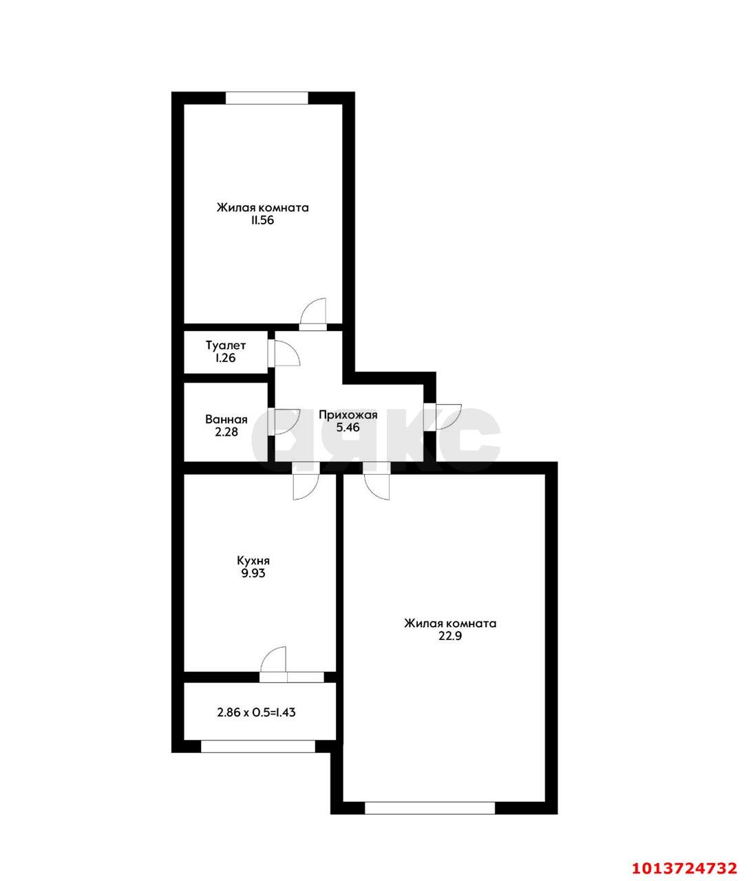 Фото №18: 2-комнатная квартира 60 м² - Новая Адыгея, жилой комплекс Мега-Победа, ул. Береговая, 3к17