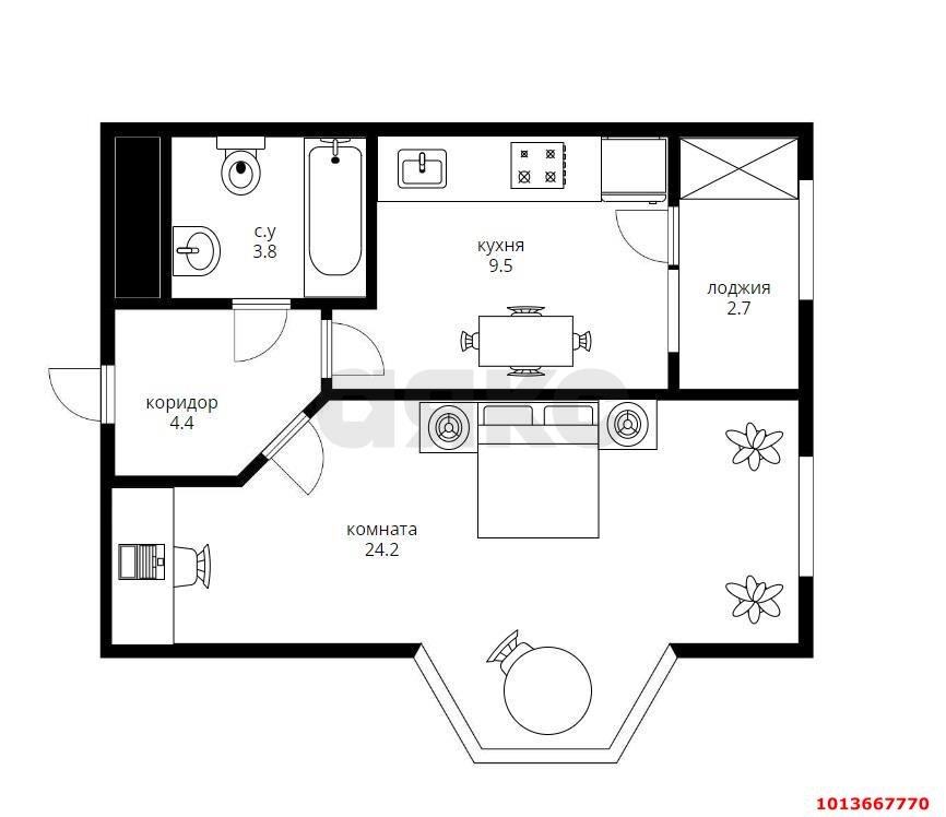 Фото №8: 1-комнатная квартира 45 м² - Краснодар, жилой комплекс Большой, ул. Красная, 176лит1/1