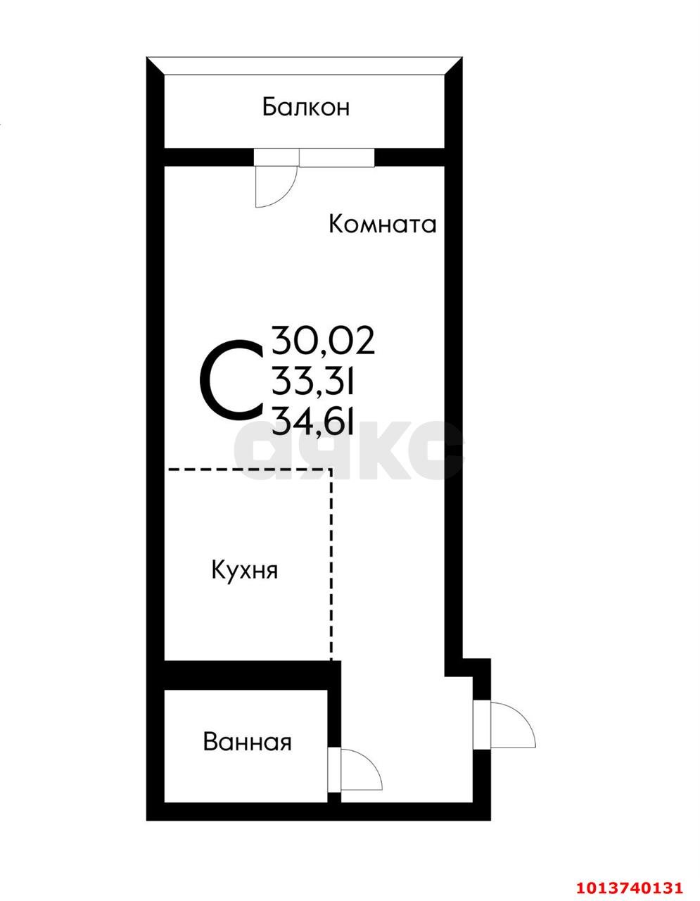 Фото №10: Студия 36 м² - Новая Адыгея, жилой комплекс Золотая линия 2, ул. Бжегокайская, 25/4