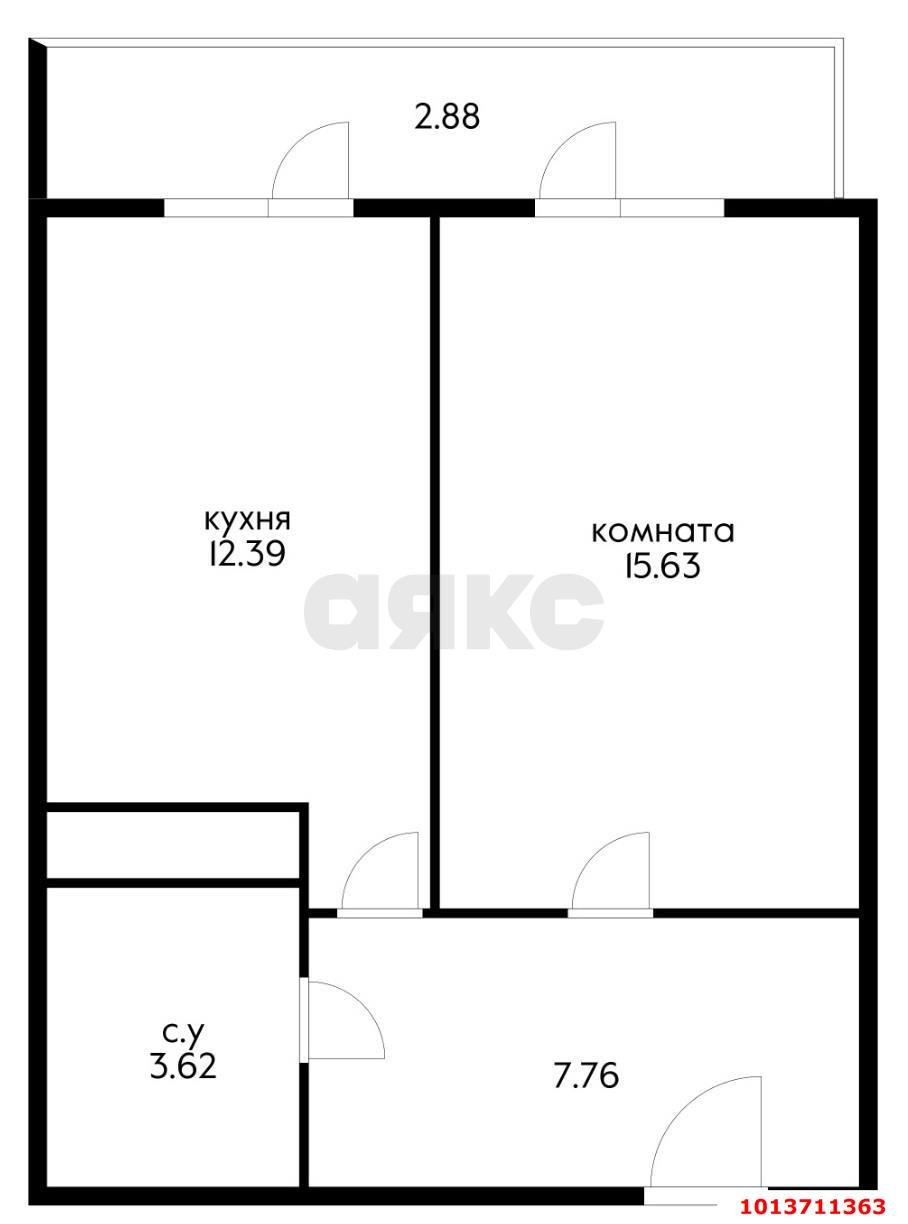 Фото №15: 1-комнатная квартира 43 м² - Краснодар, жилой комплекс Времена Года-2, ул. Евгении Жигуленко, 5к1