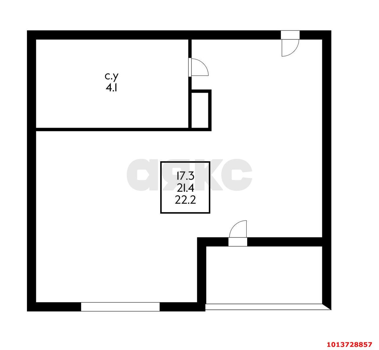 Фото №3: Студия 22 м² - Краснодар, Новознаменский, ул. Войсковая, 4к10