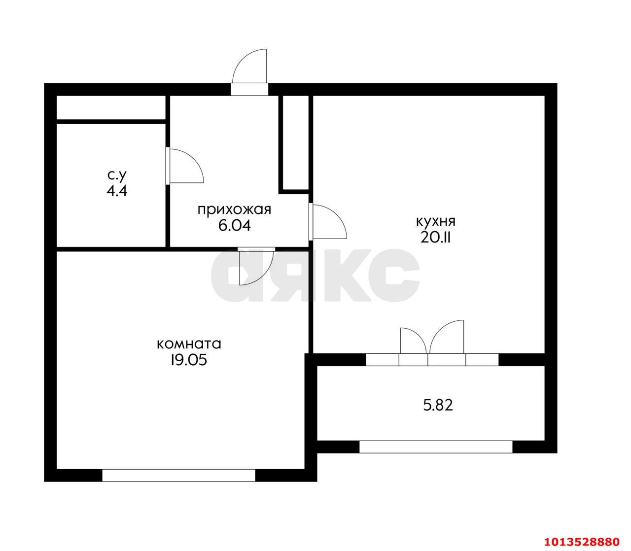 Фото №6: 1-комнатная квартира 52 м² - Краснодар, Школьный, ул. Школьная, 1