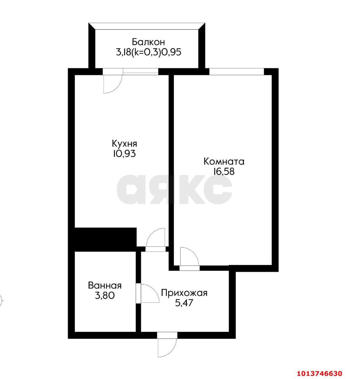 Фото №13: 1-комнатная квартира 40 м² - Краснодар, жилой комплекс Современник, ул. Гаражная, 107