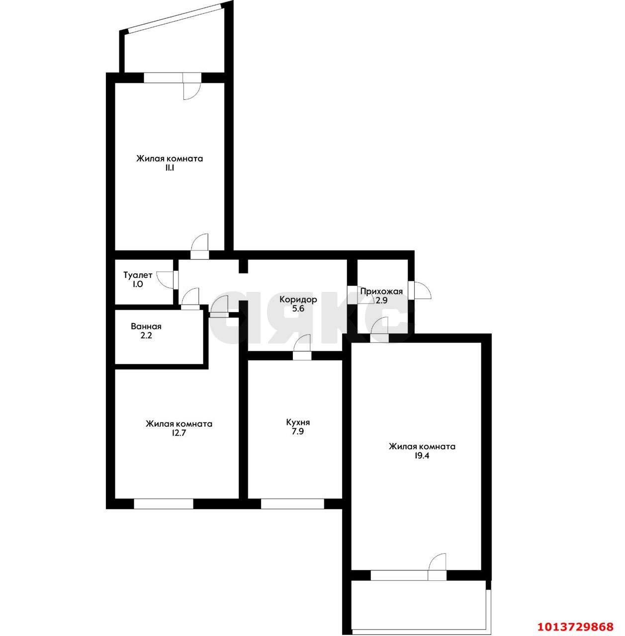 Фото №8: 3-комнатная квартира 65 м² - Краснодар, Краевая Клиническая Больница, ул. 1 Мая, 228