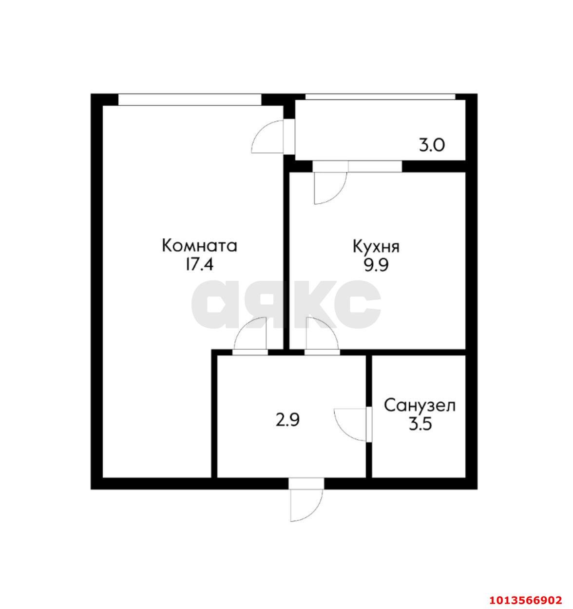 Фото №9: 1-комнатная квартира 34 м² - Краснодар, Парк Победы, ул. Героя Пешкова, 14к5