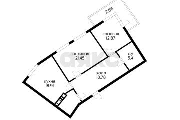 Фото №5: 2-комнатная квартира 80 м² - Краснодар, мкр. жилой комплекс Триумф, ул. имени П.М. Гаврилова, 27