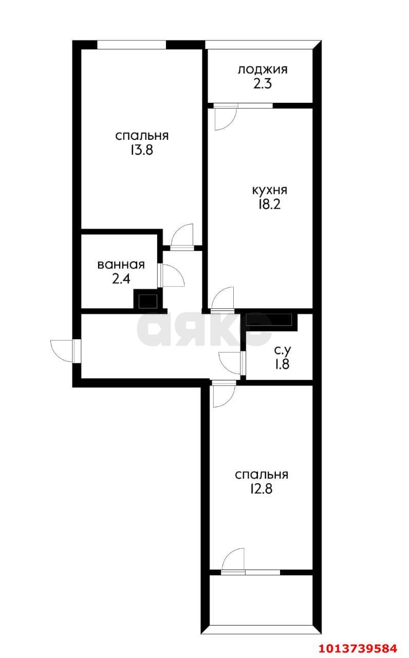 Фото №9: 2-комнатная квартира 57 м² - Краснодар, имени Петра Метальникова, ул. Петра Метальникова, 36