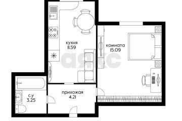 Фото №3: 1-комнатная квартира 34 м² - Краснодар, мкр. 9-й километр, ул. Ярославская, 113к1