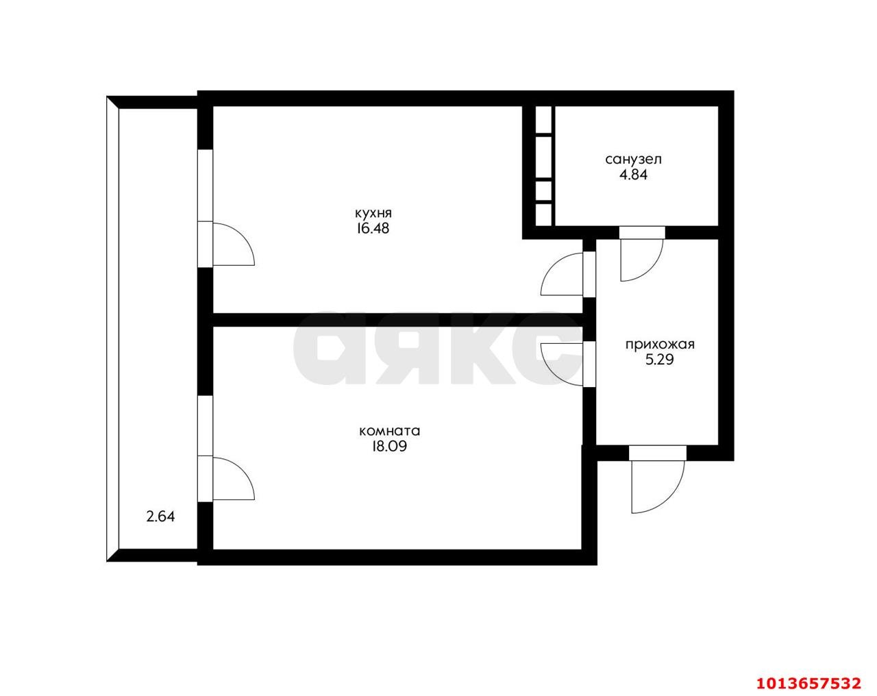 Фото №5: 1-комнатная квартира 47 м² - Краснодар, Камвольно-суконный Комбинат, ул. Магистральная, 11