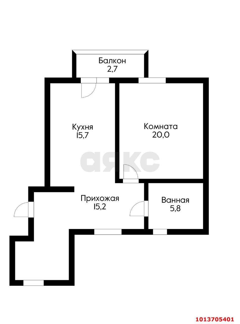 Фото №2: 2-комнатная квартира 56 м² - Энем, ул. Молодёжная, 40Б