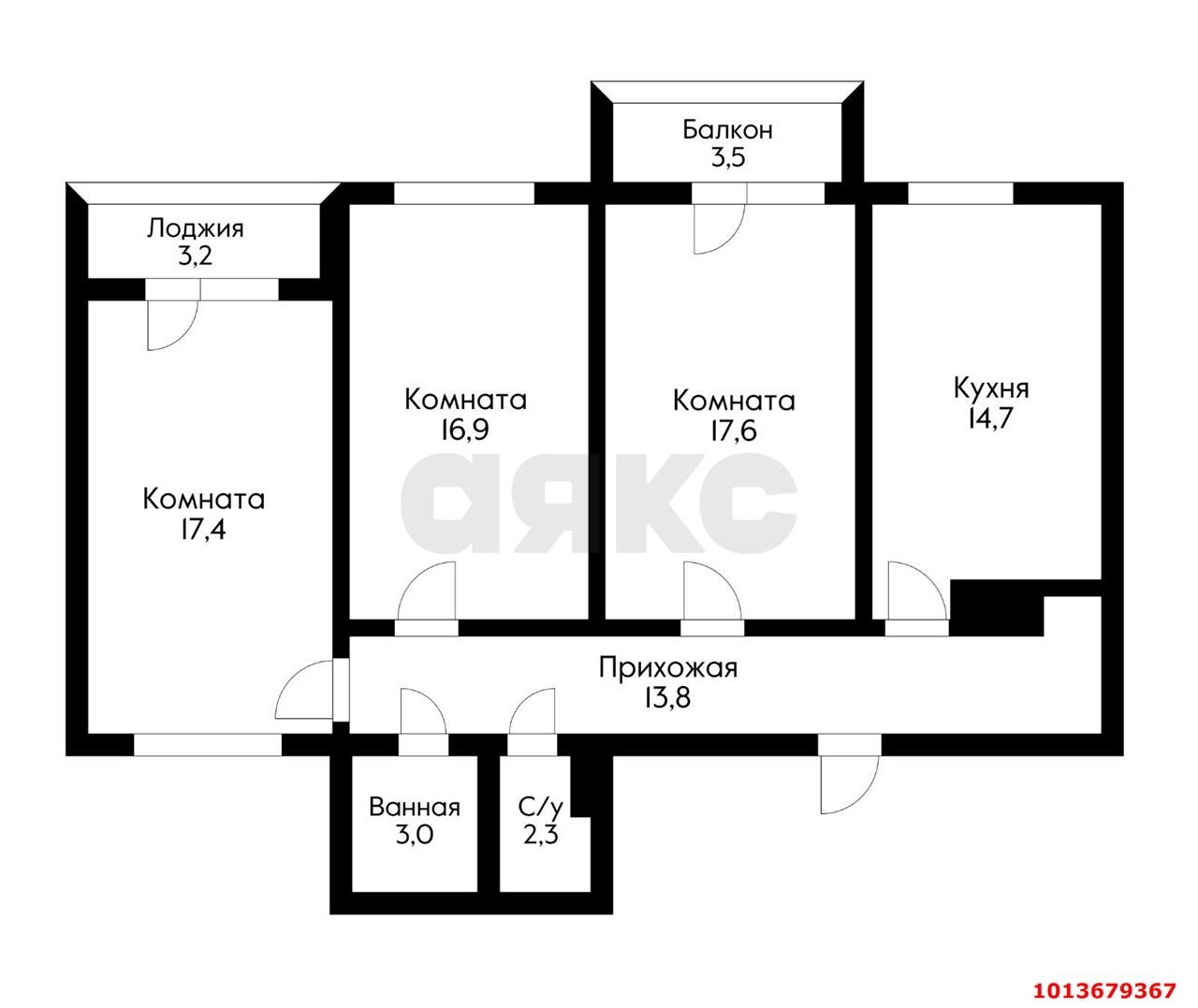 Фото №19: 3-комнатная квартира 92 м² - Краснодар, Гидростроителей, ул. Гидростроителей, 65