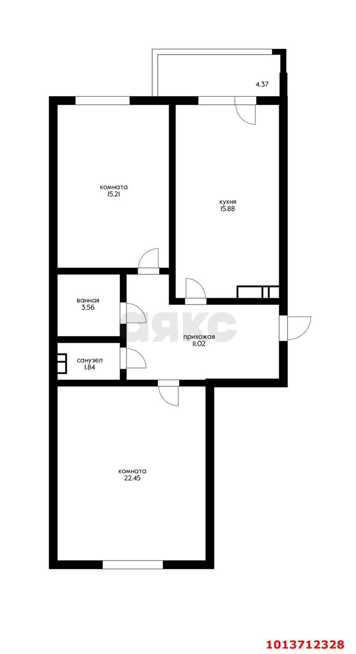 Фото №7: 2-комнатная квартира 74 м² - Краснодар, Достояние, ул. Григория Булгакова, 12