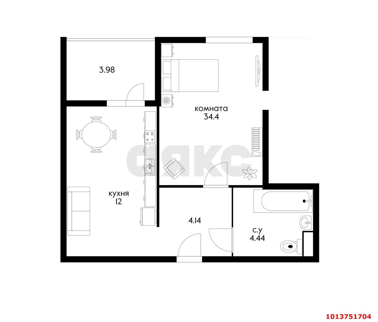 Фото №9: 1-комнатная квартира 33 м² - Краснодар, жилой комплекс Андерсен, ул. Героев-Разведчиков, 48