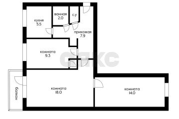 Фото №2: 3-комнатная квартира 59 м² - Краснодар, мкр. Авиагородок, ул. Авиагородок, 24