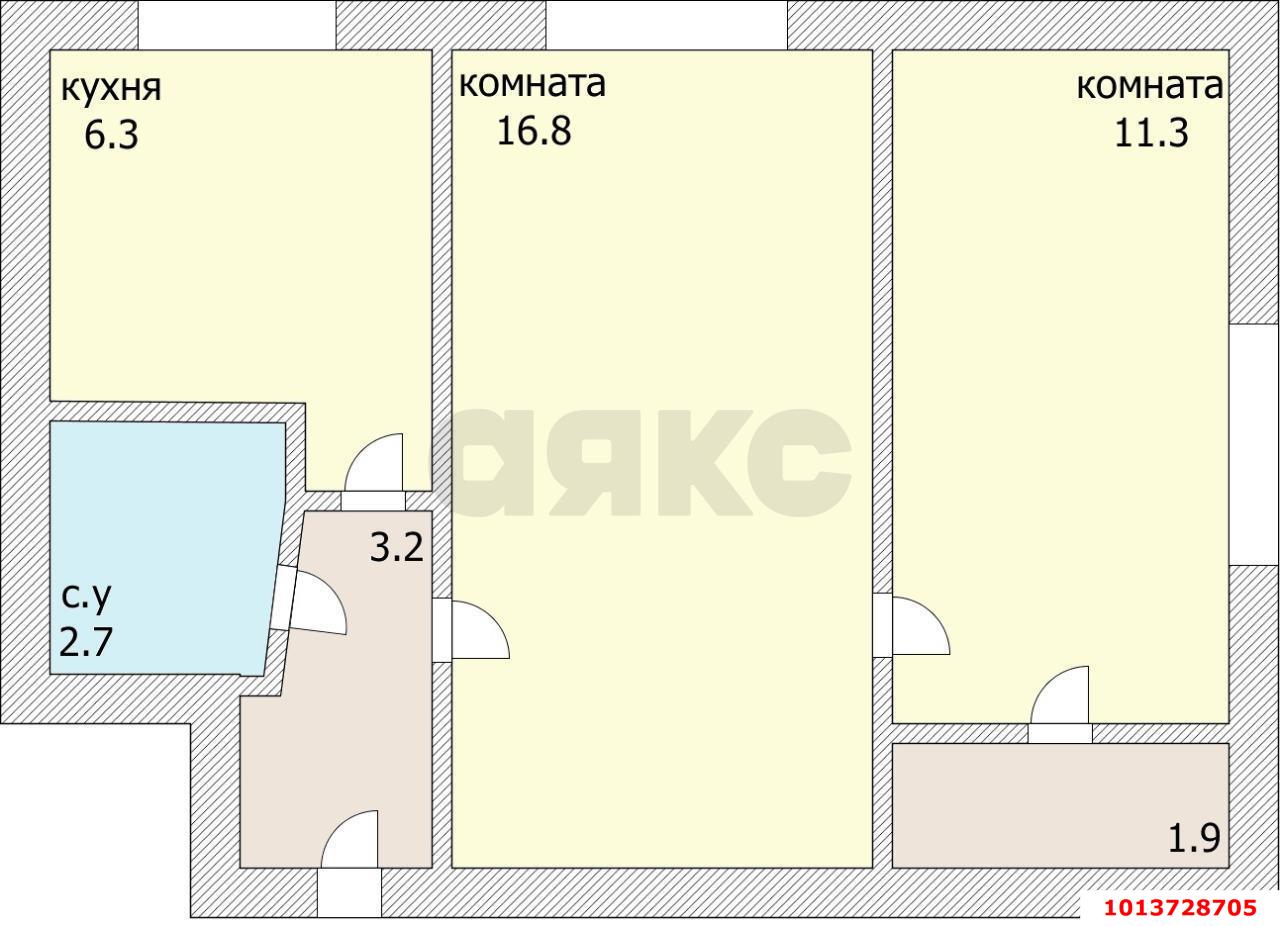 Фото №5: 2-комнатная квартира 42 м² - Краснодар, Черёмушки, ул. Стасова, 141