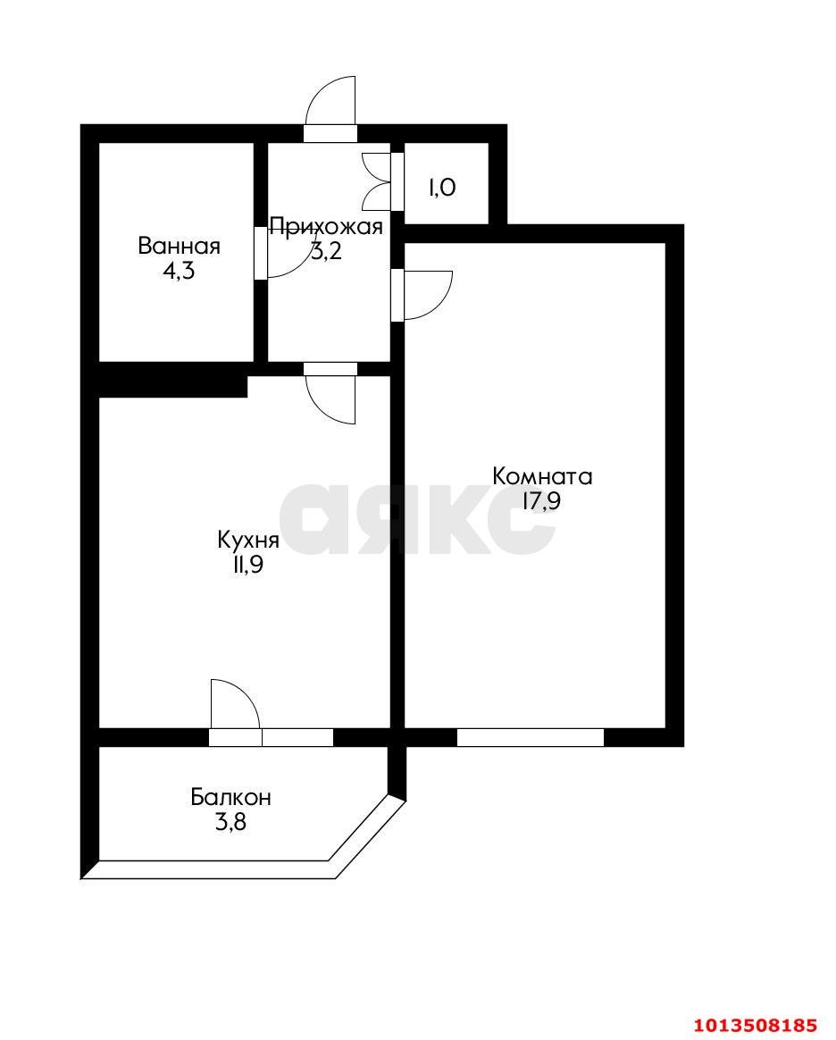 Фото №10: 1-комнатная квартира 42 м² - Краснодар, жилой комплекс Севастопольский, ул. имени Жлобы, 145