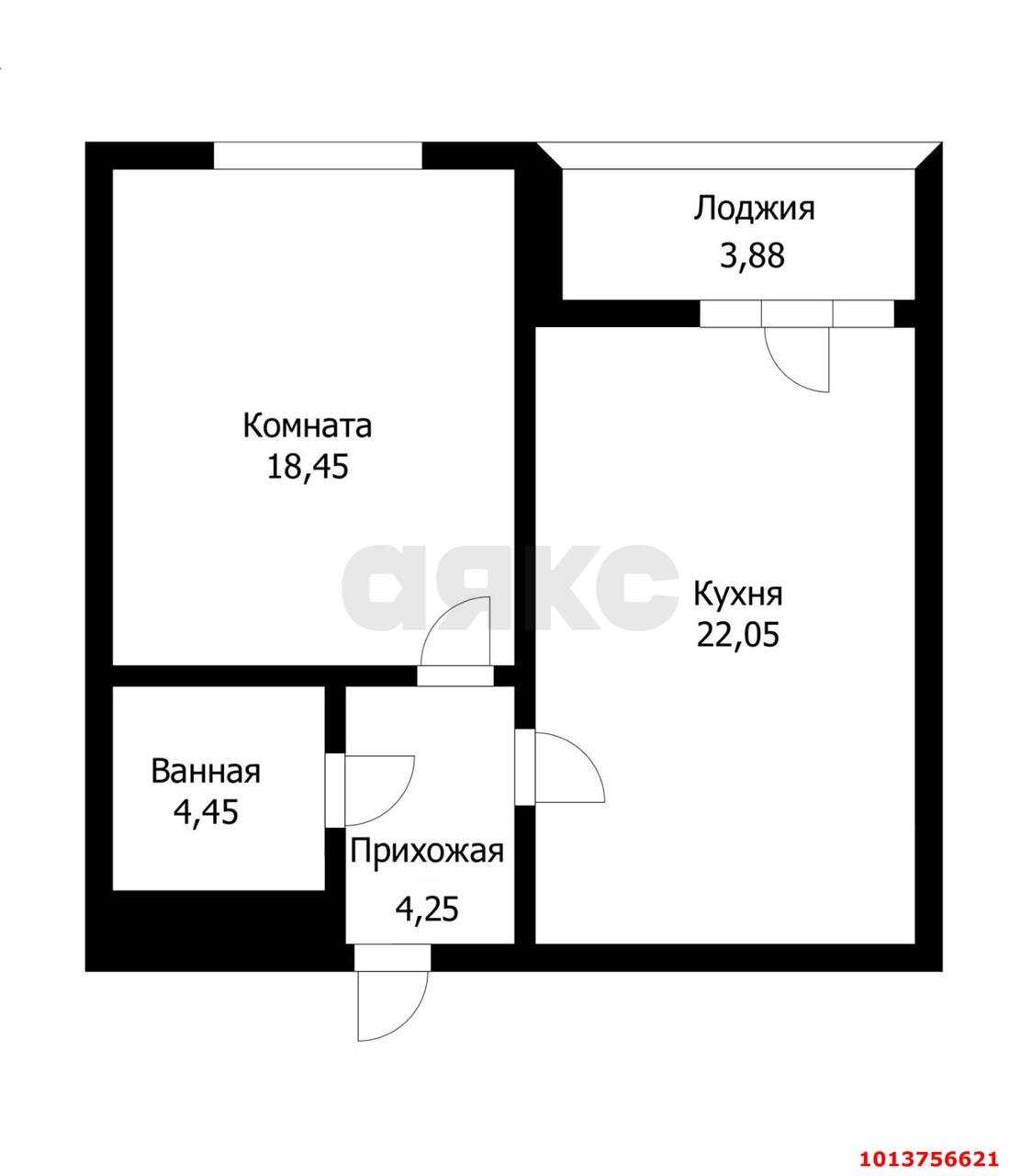 Фото №9: 1-комнатная квартира 53 м² - Краснодар, Школьный, ул. Школьная, 1