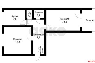 Фото №1: 2-комнатная квартира 56 м² - Краснодар, мкр. Фестивальный, ул. имени Тургенева, 203