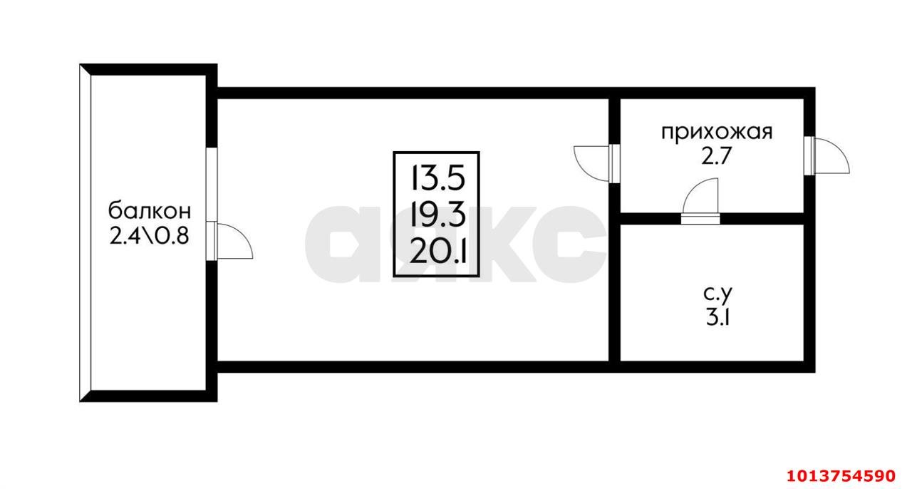 Фото №9: Студия 20 м² - Краснодар, жилой комплекс Акварели-2, ул. Тепличная, 62/1к4