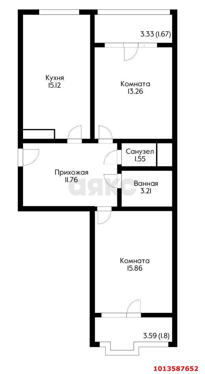 Фото №7: 2-комнатная квартира 64 м² - Краснодар, Школьный, ул. Школьная, 1