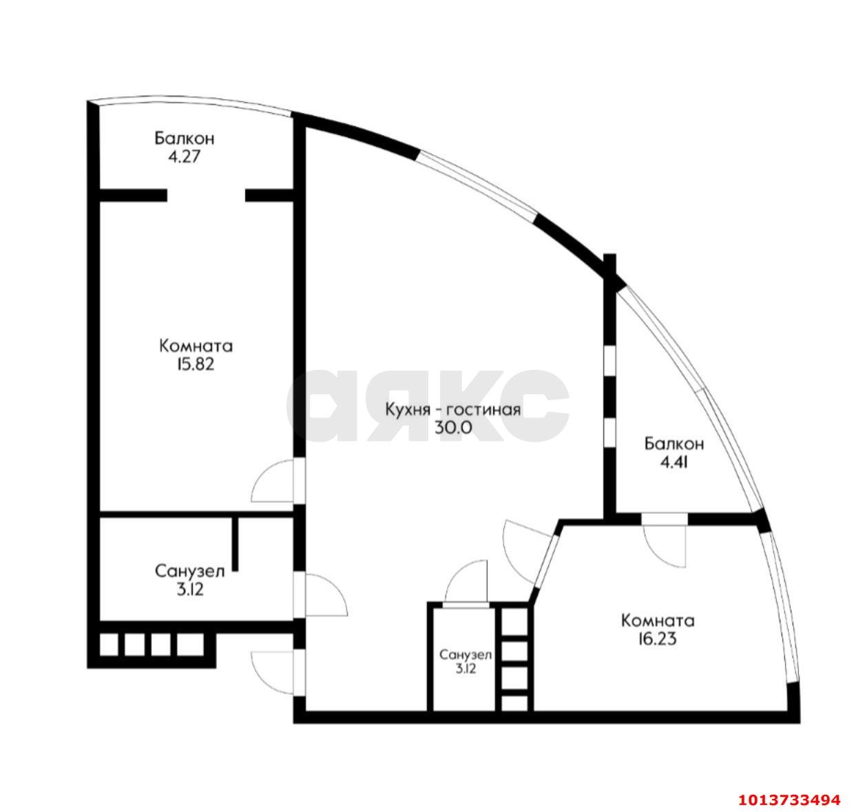 Фото №2: 2-комнатная квартира 80 м² - Краснодар, жилой комплекс Фамилия, ул. Старокубанская, 124