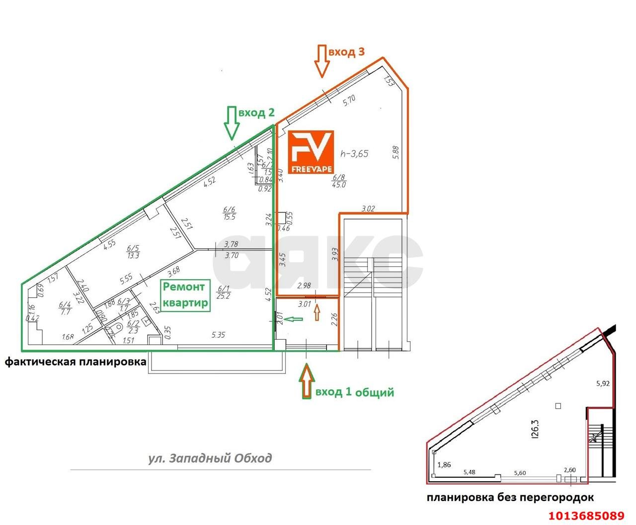 Фото №6: Торговое помещение 127 м² - Краснодар, жилой комплекс Самолёт, ул. Западный Обход, 39/2