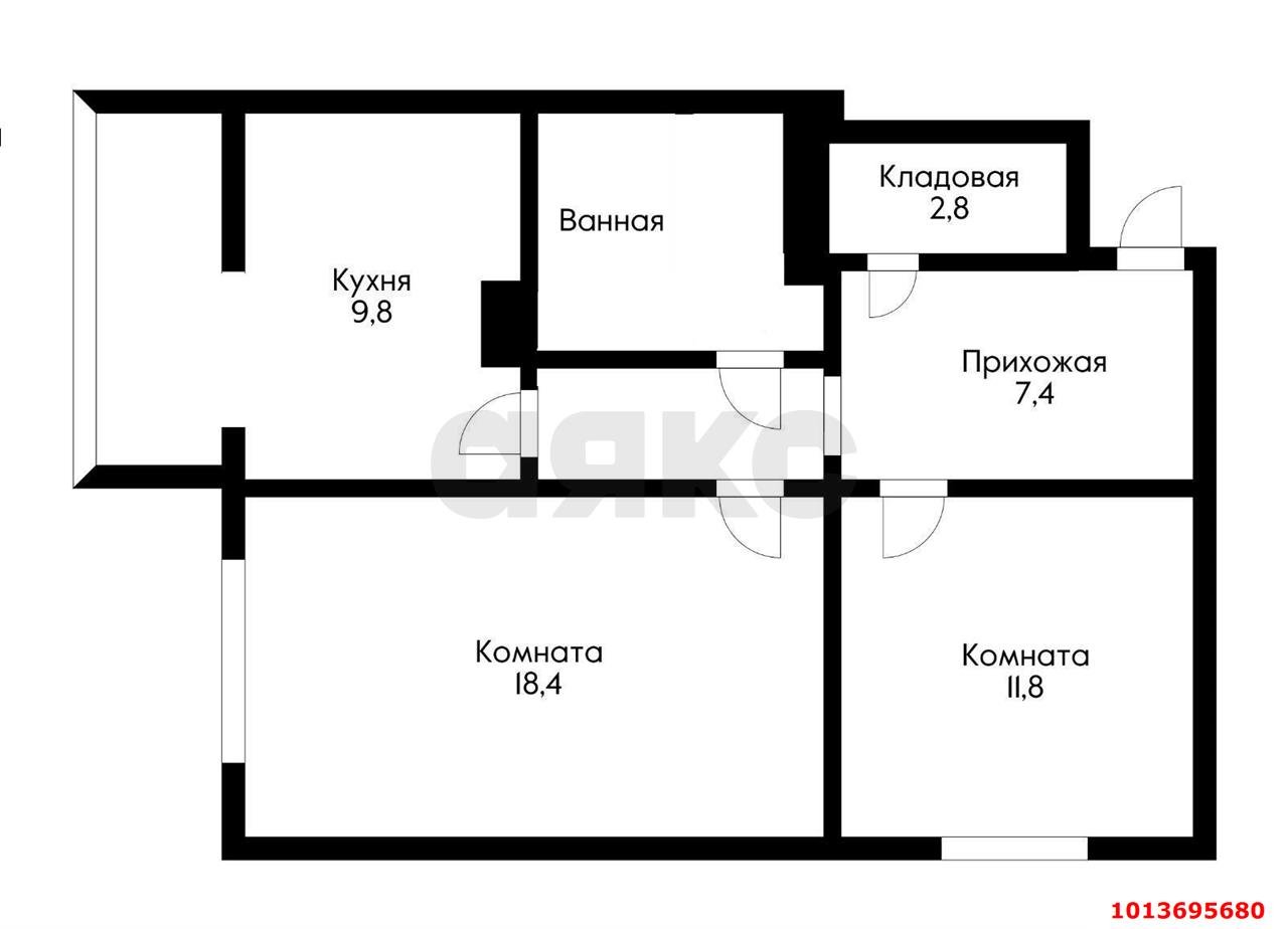 Фото №14: 2-комнатная квартира 63 м² - Краснодар, Завод Измерительных Приборов, ул. Зиповская, 45