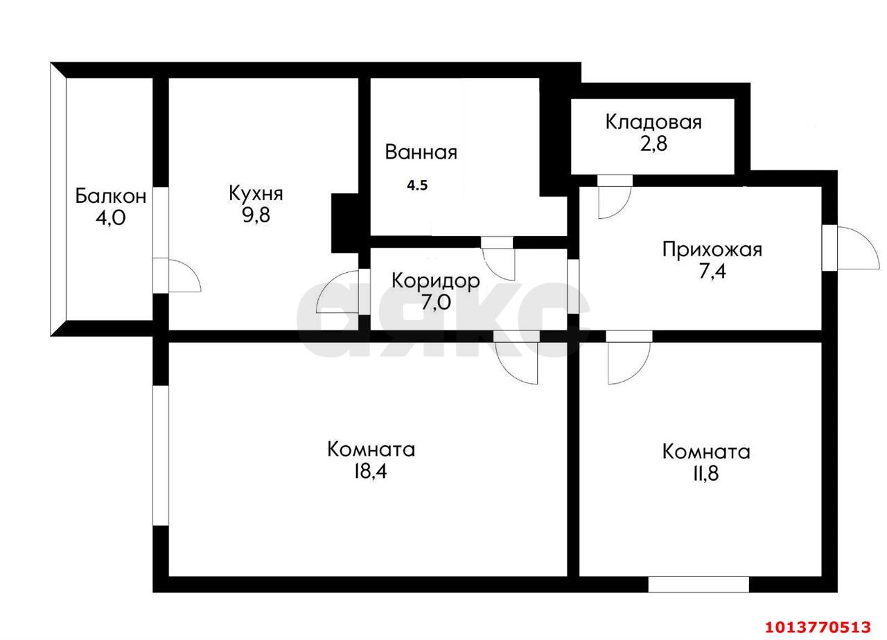 Фото №5: 2-комнатная квартира 65 м² - Краснодар, Московский, ул. Карякина, 19