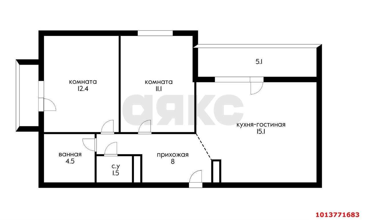 Фото №2: 2-комнатная квартира 59 м² - Краснодар, жилой комплекс Спортивная Деревня, ул. имени Генерала Корнилова, 14/1