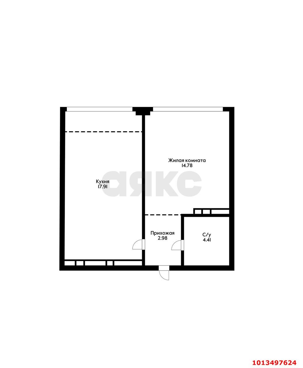 Фото №2: 1-комнатная квартира 43 м² - Краснодар, Черёмушки, ул. Обрывная, 132/1