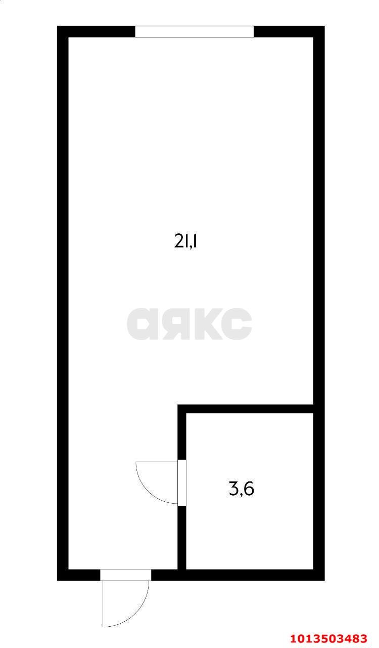 Фото №6: Студия 22 м² - Российский, Прикубанский внутригородской округ, ул. Бигдая, 8