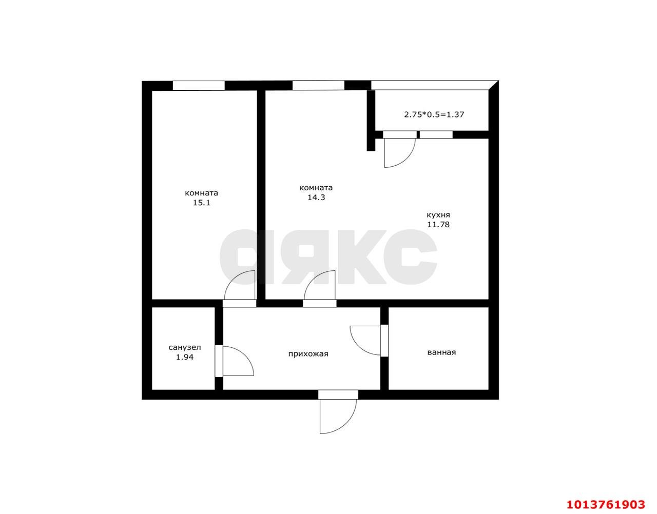 Фото №14: 2-комнатная квартира 53 м² - Краснодар, жилой комплекс Фонтаны, ул. Воронежская, 47/Г