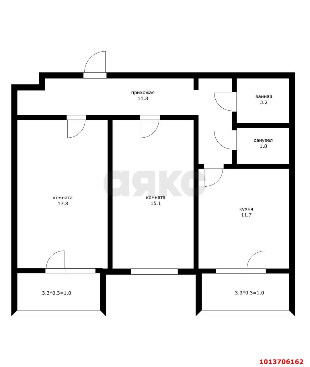 Фото №8: 2-комнатная квартира 65 м² - Краснодар, Гидростроителей, ул. Гидростроителей, 59/2