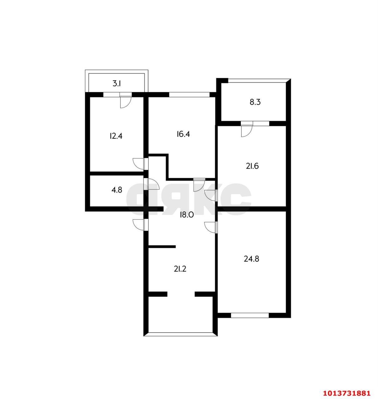 Фото №18: 4-комнатная квартира 130 м² - Краснодар, Табачная Фабрика, ул. Академика Пустовойта, 6