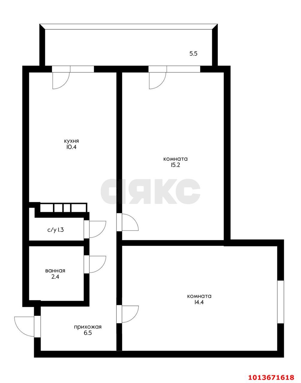 Фото №15: 2-комнатная квартира 54 м² - Краснодар, жилой комплекс Акварели-2, ул. Тепличная, 62/1к5