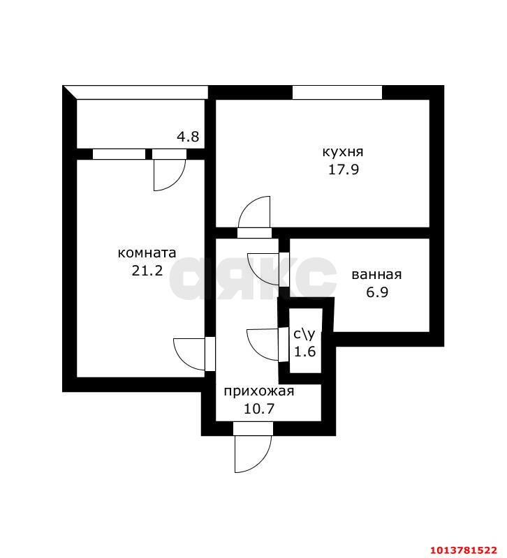 Фото №17: 1-комнатная квартира 63 м² - Краснодар, Восточно-Кругликовский, ул. Черкасская, 71