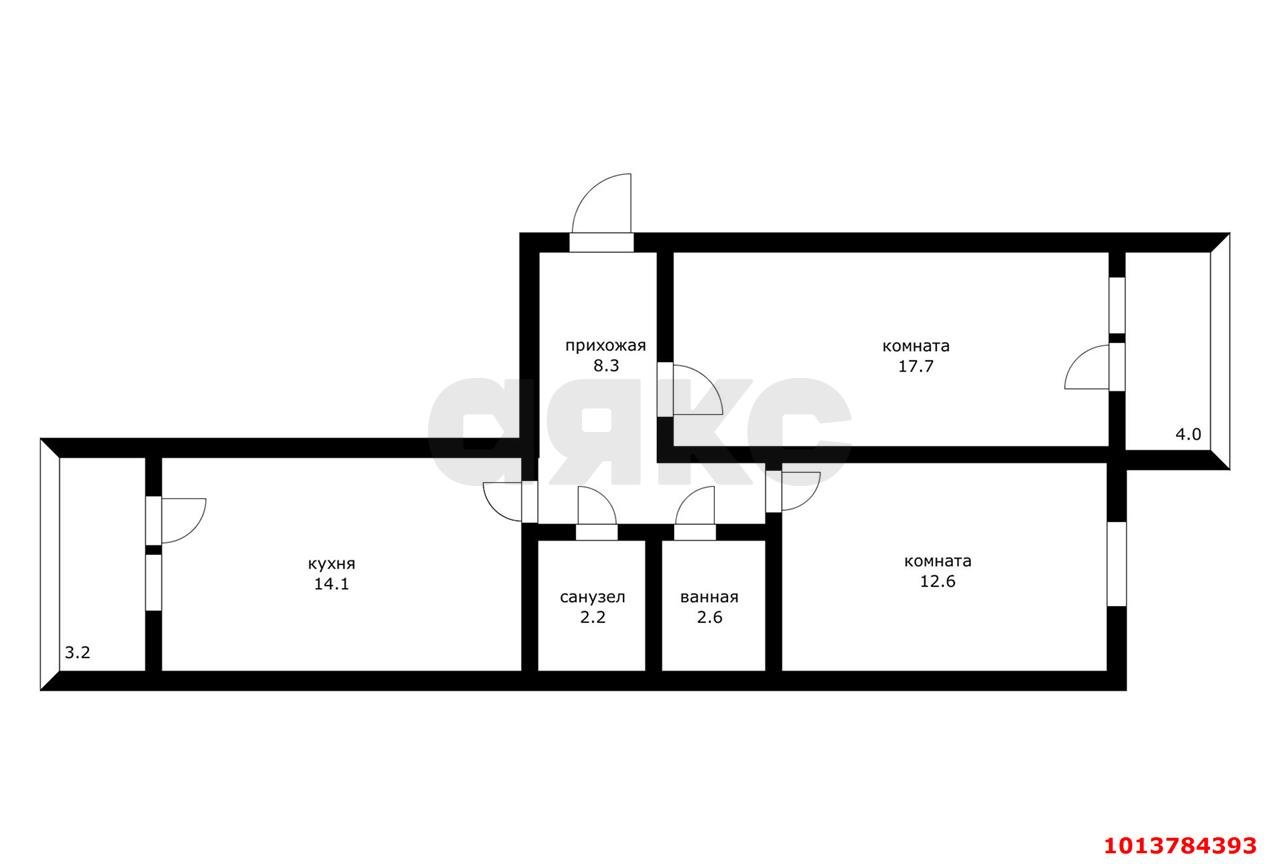 Фото №2: 2-комнатная квартира 57 м² - Новороссийск, жилой комплекс Арена, ул. Котанова, 2