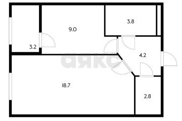 Фото №4: 1-комнатная квартира 38 м² - Краснодар, мкр. Солнечный, ул. имени Симиренко, 45