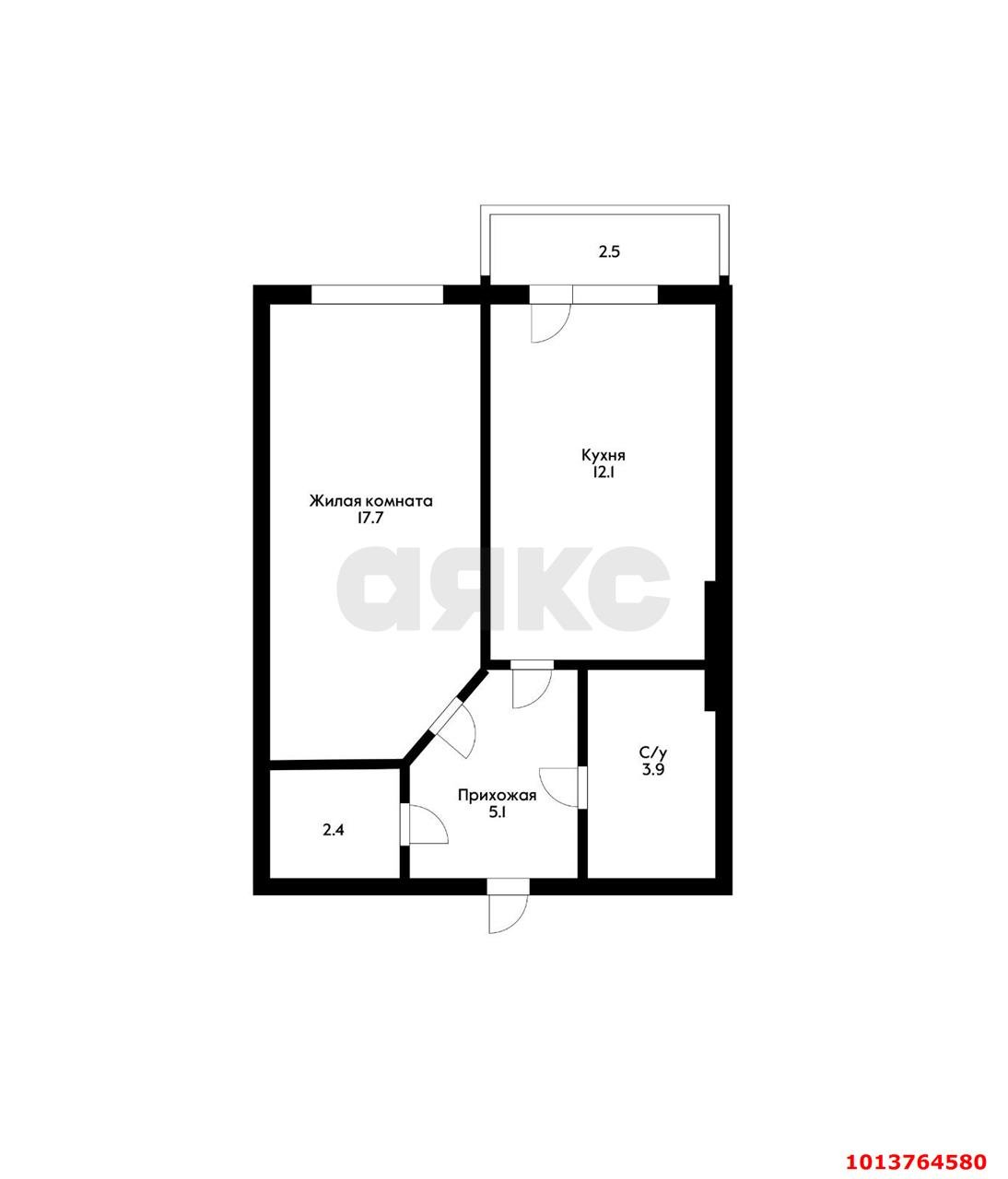 Фото №12: 1-комнатная квартира 41 м² - Краснодар, Музыкальный, ул. имени Сергея Есенина, 131