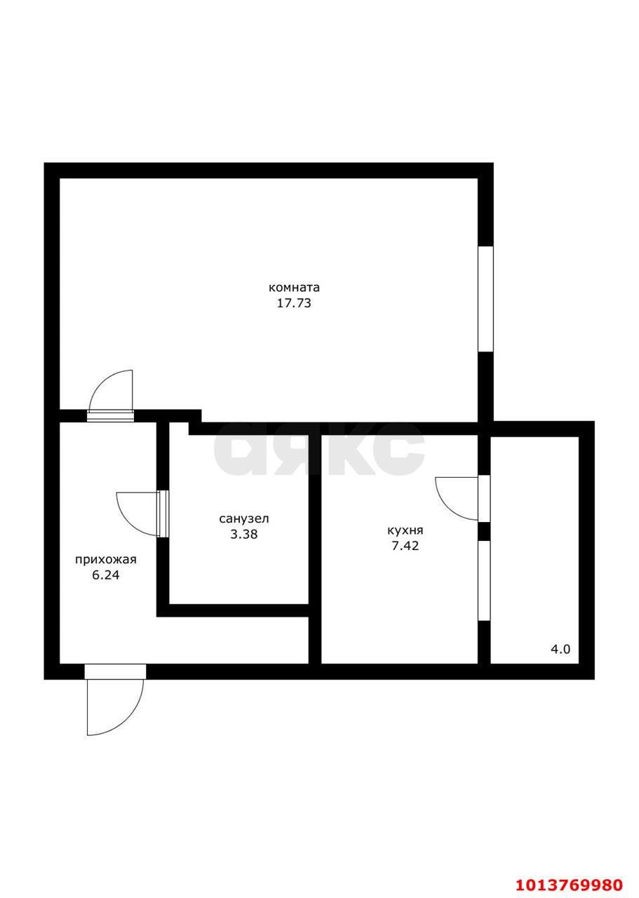 Фото №6: 2-комнатная квартира 44 м² - Краснодар, Новый, ул. Думская, 5