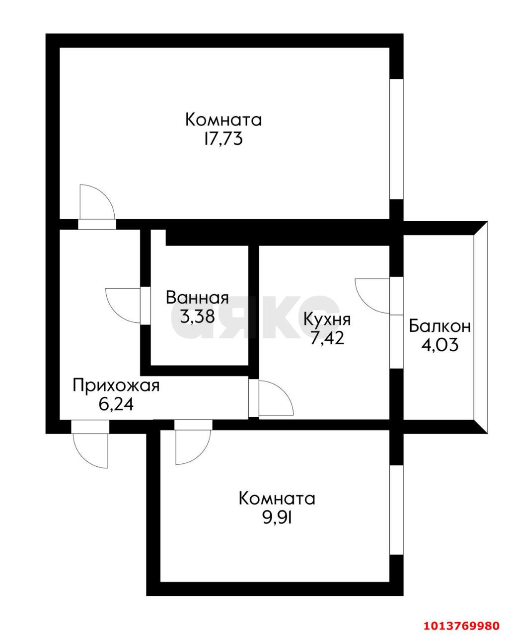 Фото №6: 2-комнатная квартира 44 м² - Краснодар, Новый, ул. Думская, 5