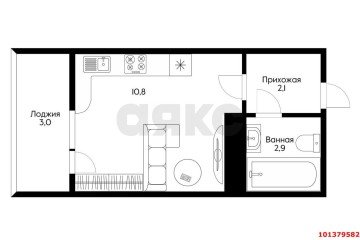 Фото №3: Студия 18 м² - Краснодар, мкр. жилой комплекс Самолёт-4, ул. Константина Гондаря, 99